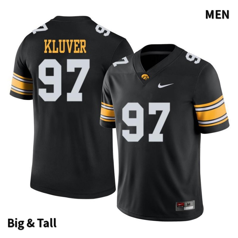 Men's Iowa Hawkeyes NCAA #97 Tyler Kluver Black Authentic Nike Big & Tall Alumni Stitched College Football Jersey GY34C22JP